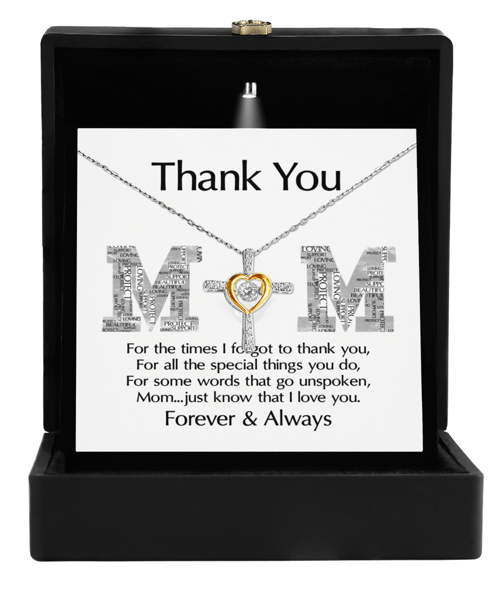 Gift for Mom - Thank You For Everything You Do Cross Pendant Necklace - Mallard Moon Gift Shop