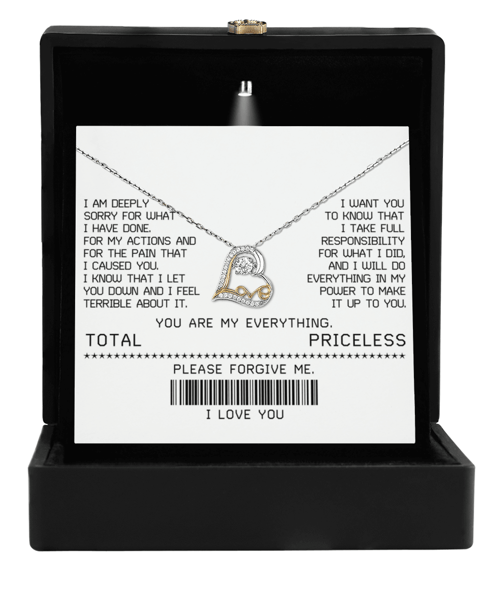 Apology Gift for Girlfriend, Wife, Soulmate - Sorry, Make It Up - Love Heart Pendant Necklace - Mallard Moon Gift Shop