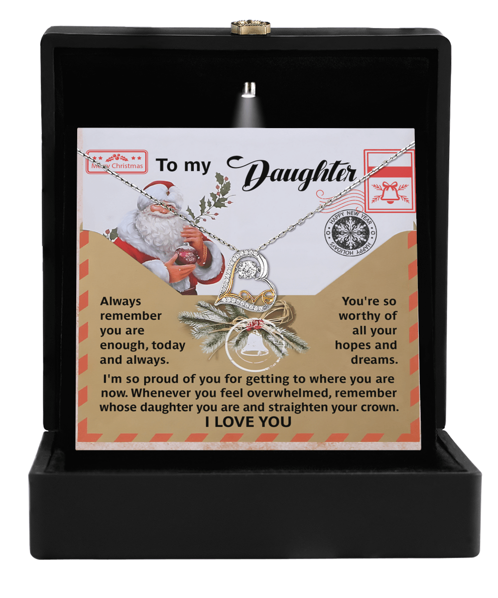 To My Daughter - All Your Hopes and Dreams - Love Dancing Heart Pendant Necklace - Mallard Moon Gift Shop