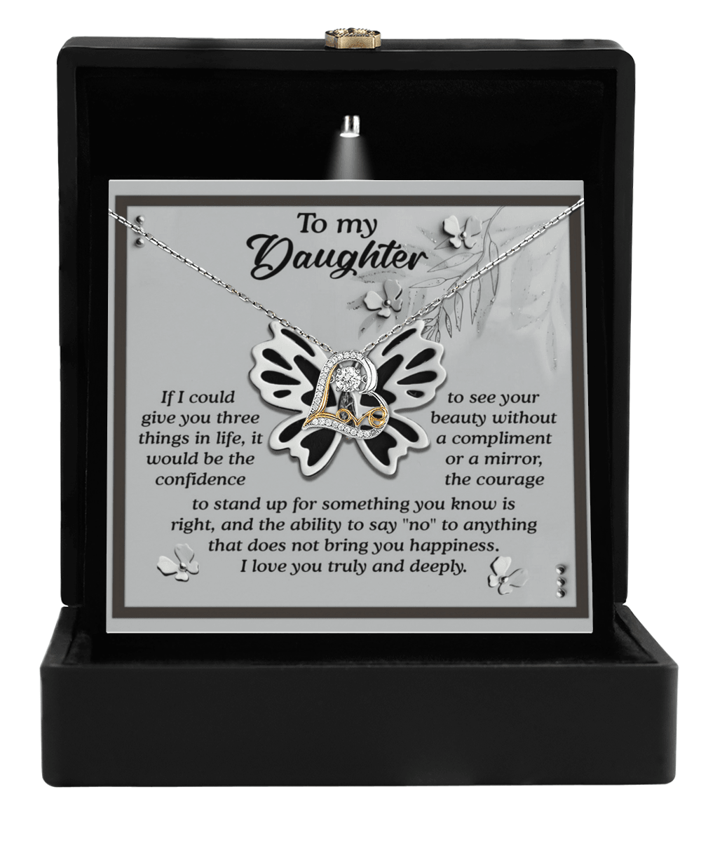 Daughter Birthday, Graduation, Christmas Inspirational Gift  - See Your Beauty - Love Dancing Heart Pendant Necklace - Mallard Moon Gift Shop