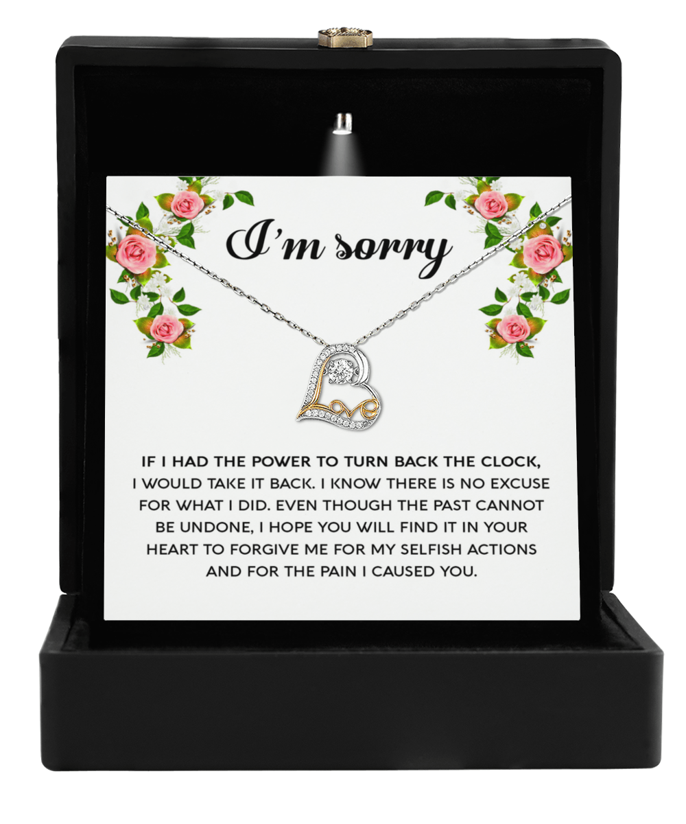 Gift for Girlfriend, Wife - Sorry, Make It Right - Love Heart Pendant Necklace - Mallard Moon Gift Shop