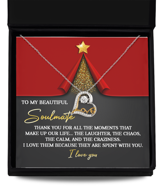 Gift for Soulmate - The Moments - Love Dancing Heart Pendant Necklace - Mallard Moon Gift Shop