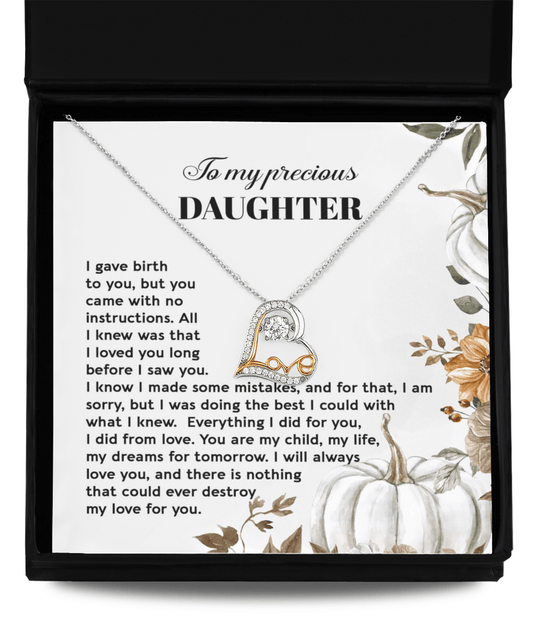 Daughter Birthday, Graduation, Christmas Gift - I Did From Love - Love Dancing Heart Pendant Necklace - Mallard Moon Gift Shop