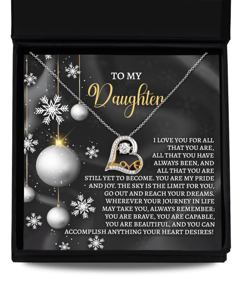 Gift for Daughter - You are my Pride And Joy - Love Dancing Heart Pendant Necklace - Mallard Moon Gift Shop