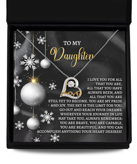 Gift for Daughter - You are my Pride And Joy - Love Dancing Heart Pendant Necklace - Mallard Moon Gift Shop