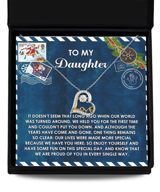 Daughter Gift - Have You Here - Love Dancing Heart Pendant Necklace - Mallard Moon Gift Shop