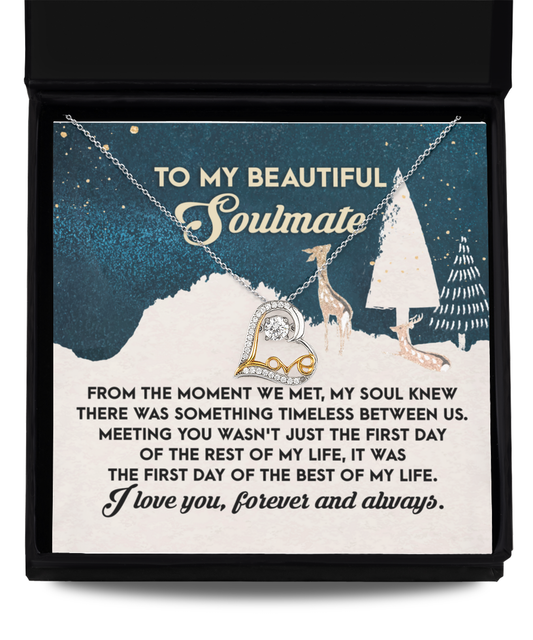 Gift for Soulmate - Between Us - Love Dancing Heart Pendant Necklace - Mallard Moon Gift Shop
