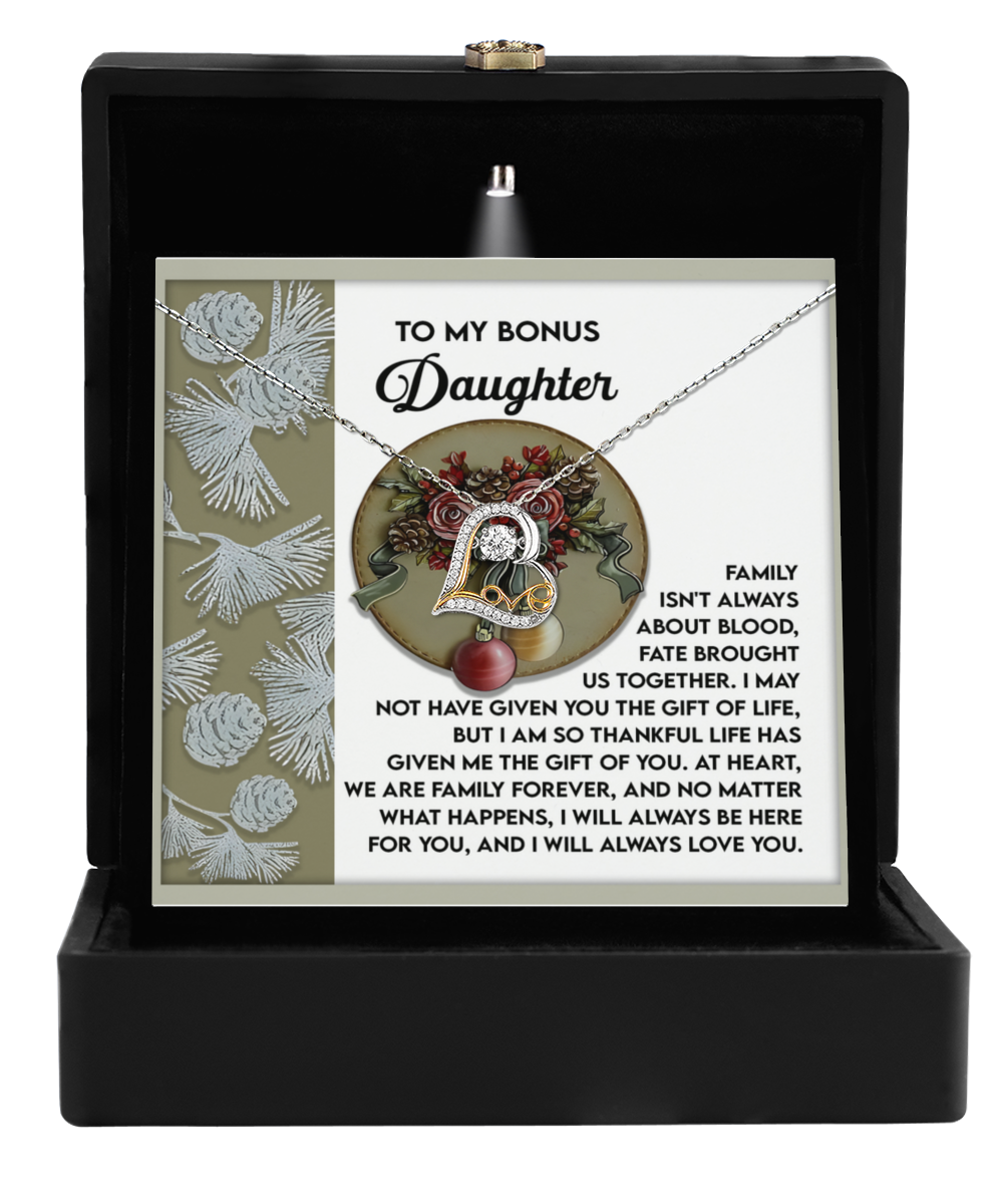 Gift for Bonus Daughter - Gift Of You - Love Dancing Heart Pendant Necklace - Mallard Moon Gift Shop