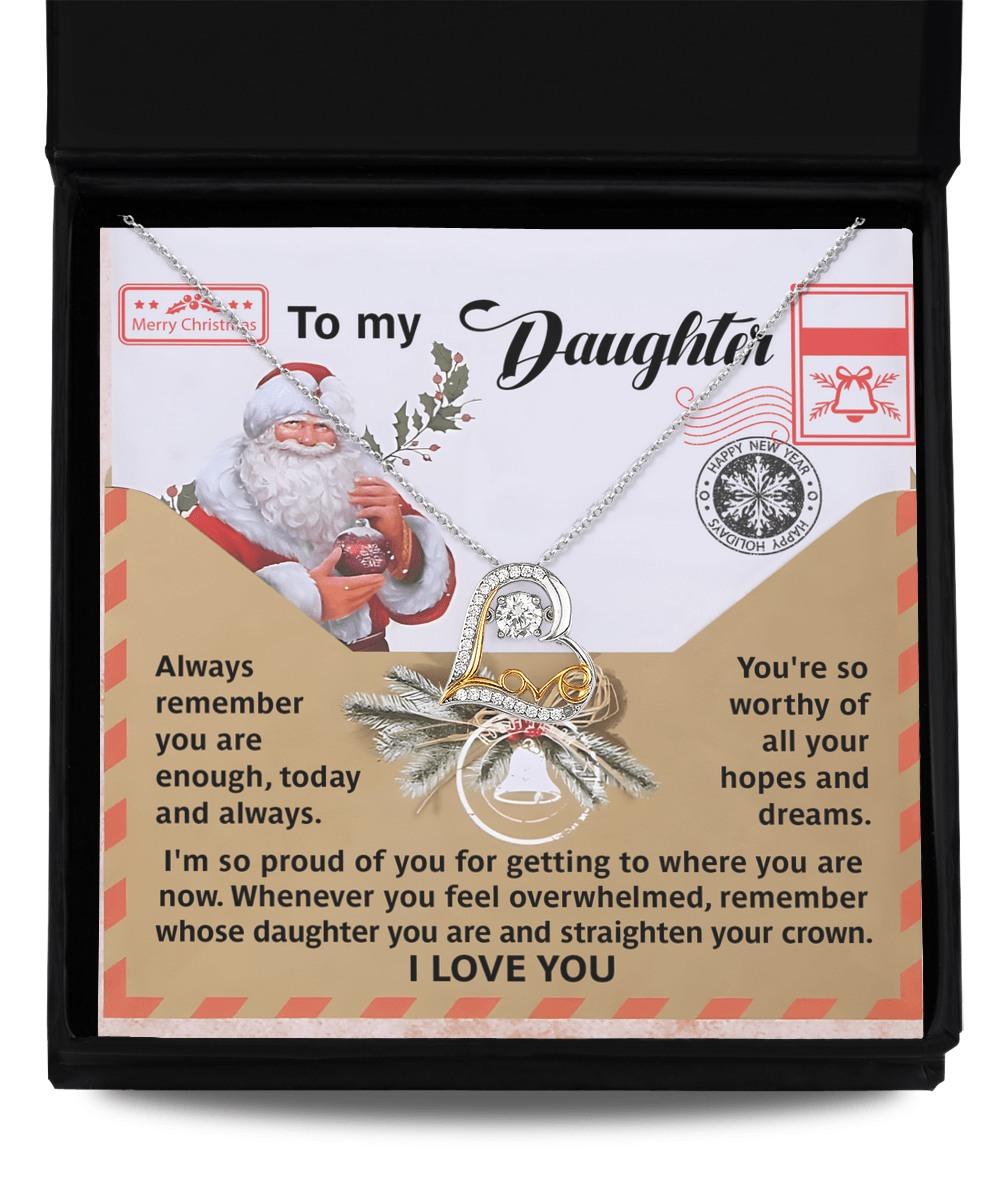 To My Daughter - All Your Hopes and Dreams - Love Dancing Heart Pendant Necklace - Mallard Moon Gift Shop