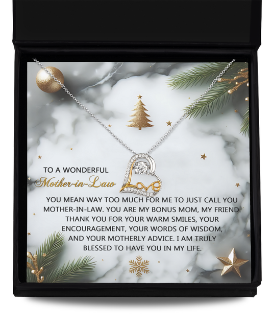 Gift for Mother-in-Law - Motherly Advice - Love Dancing Heart Pendant Necklace - Mallard Moon Gift Shop