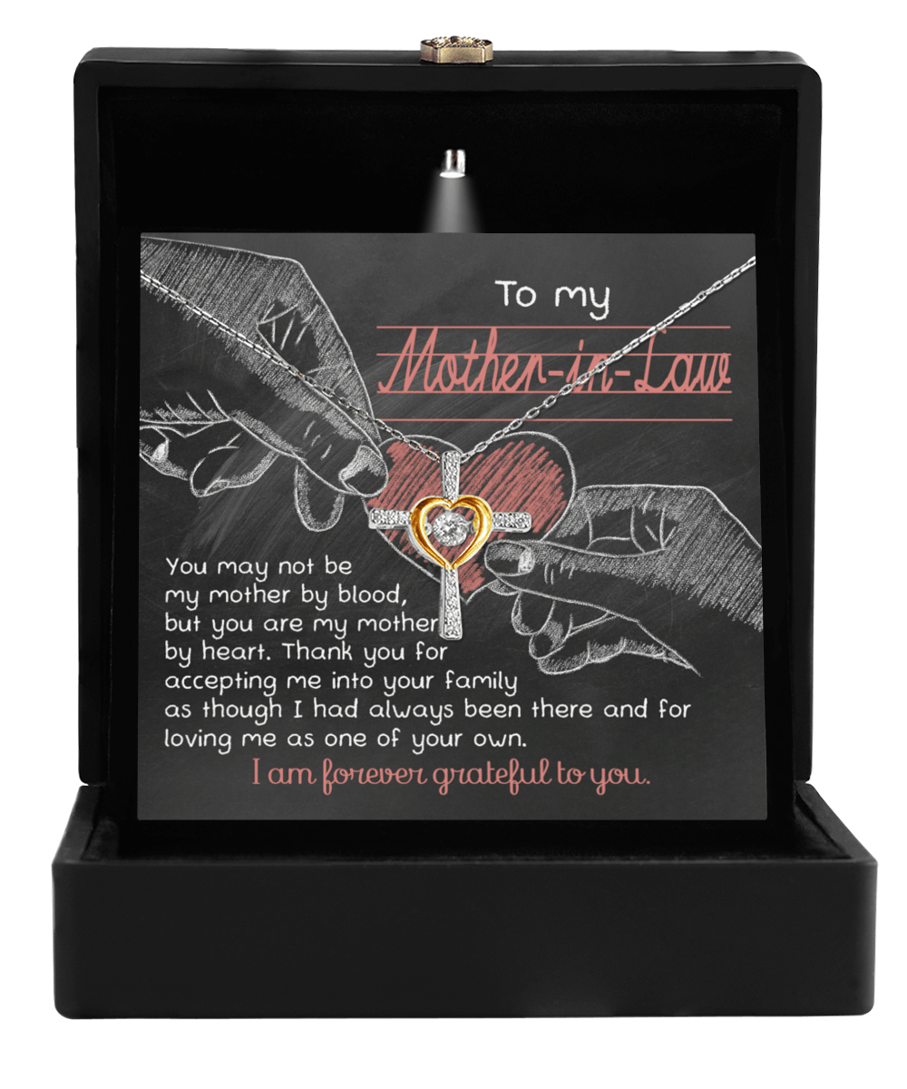 To My Mother-in-Law You are my Mother by Heart Cross Pendant Necklace - Mallard Moon Gift Shop