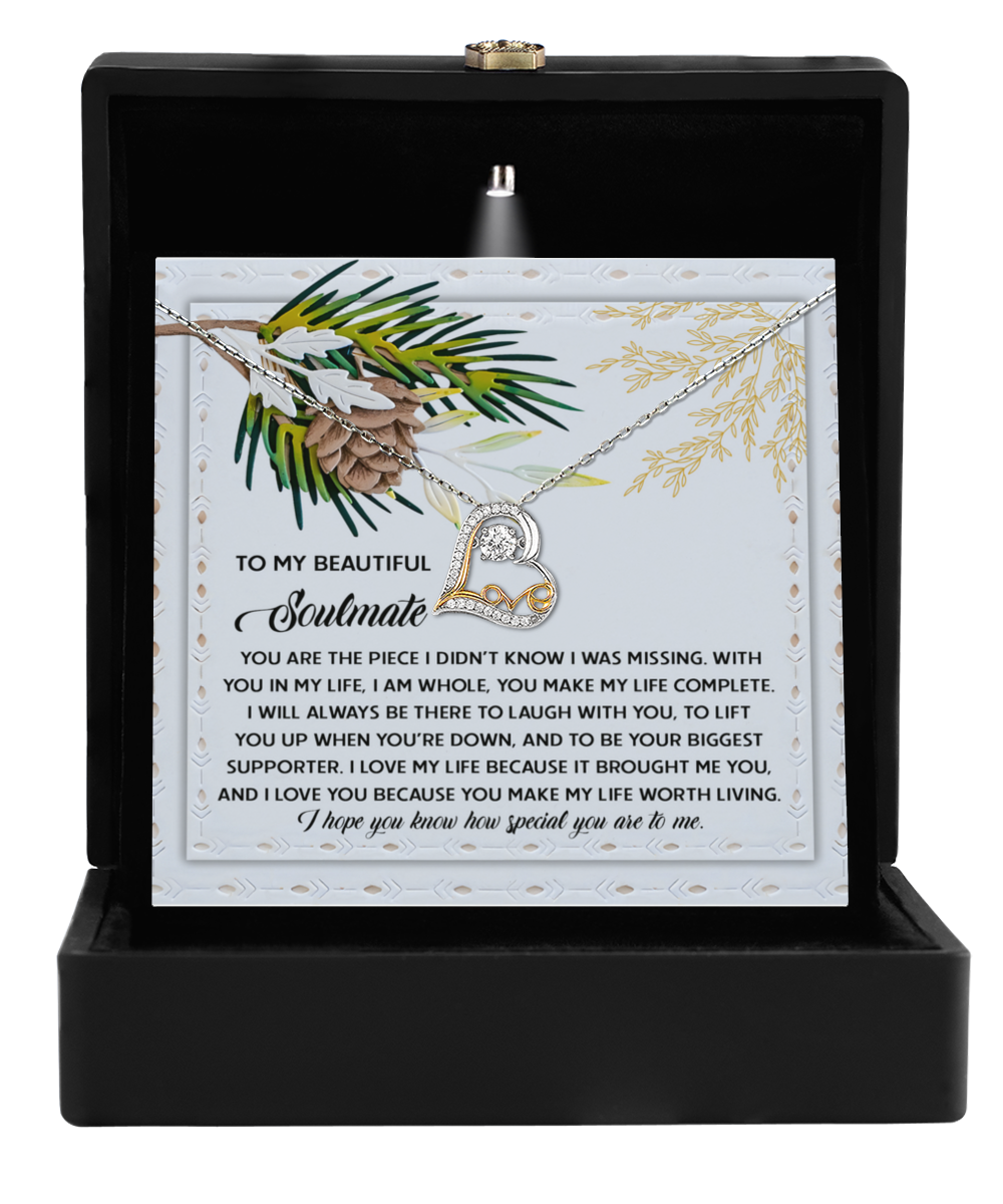 Gift for Soulmate - Biggest Supporter - Love Dancing Heart Pendant Necklace - Mallard Moon Gift Shop
