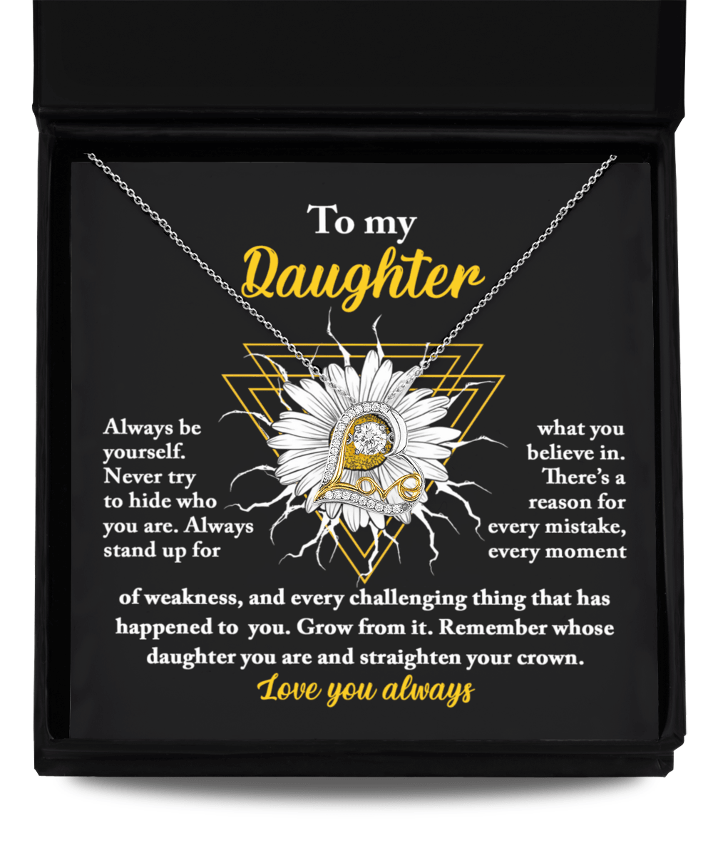 Daughter Gift for Birthday, Christmas Graduation - Be Yourself - Love Dancing Heart Pendant Necklace - Mallard Moon Gift Shop
