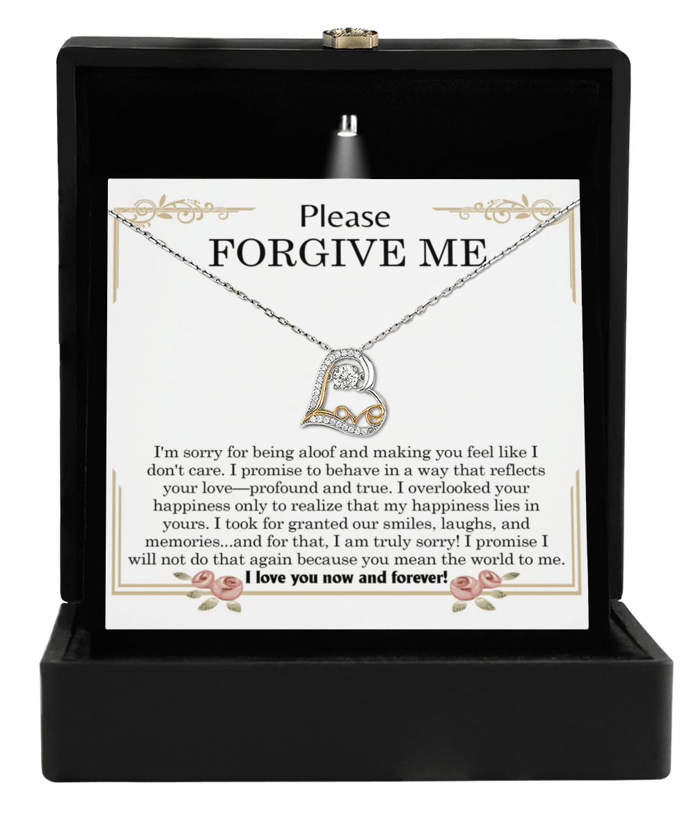 Apology Gift for Girlfriend, Wife - Sorry, Profound And True - Love Heart Pendant Necklace - Mallard Moon Gift Shop