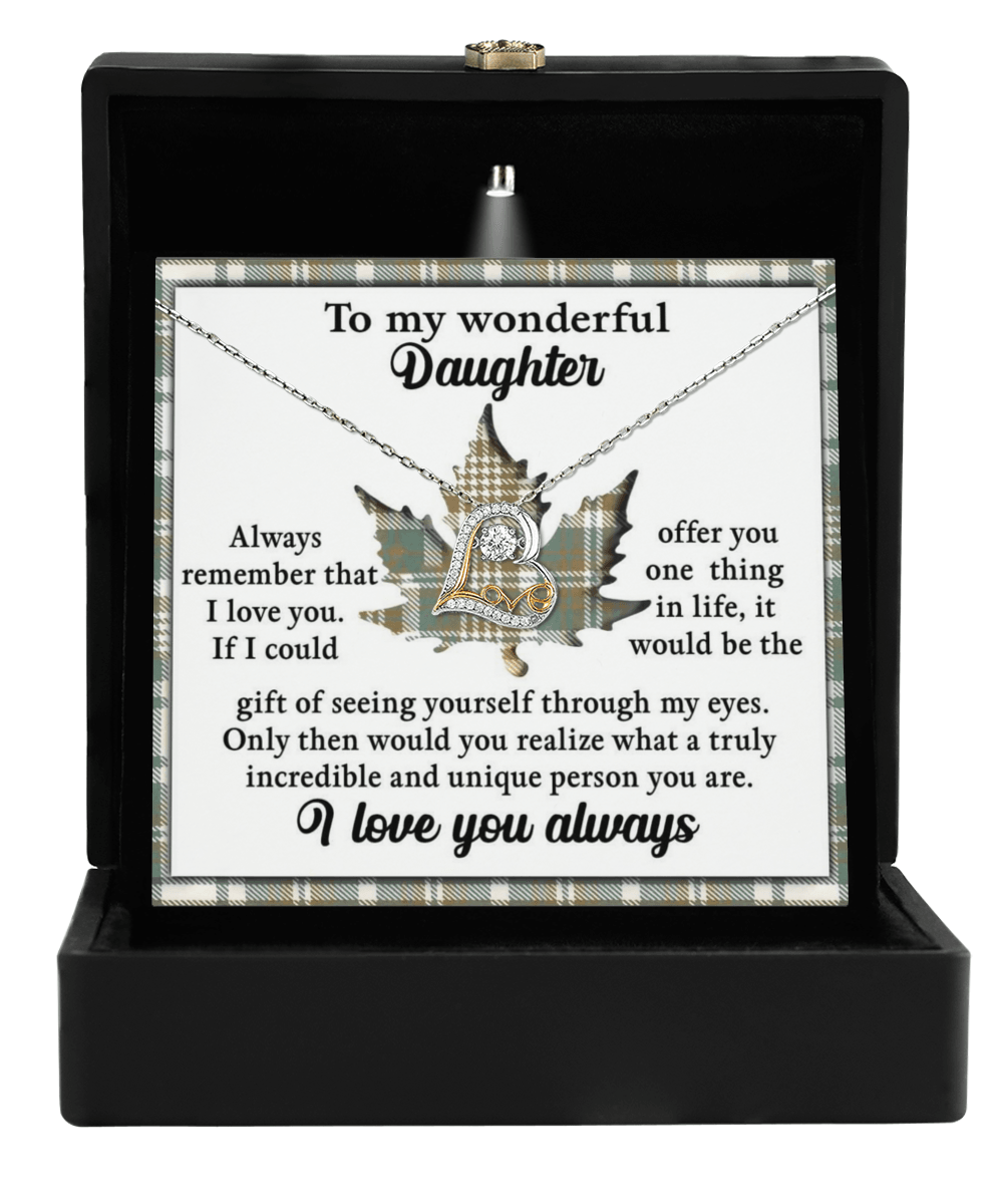 Daughter Birthday, Graduation, Christmas Inspirational Gift  - Through My Eyes - Love Dancing Heart Pendant Necklace - Mallard Moon Gift Shop