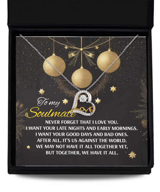 Gift for Soulmate - Have It All - Love Dancing Heart Pendant Necklace - Mallard Moon Gift Shop