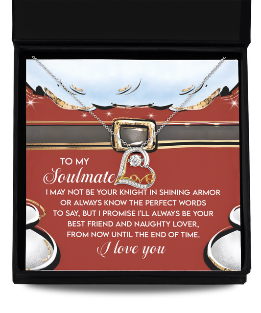 Soulmate Romantic Gift - Naughty Lover - Love Dancing Heart Pendant Necklace - Mallard Moon Gift Shop