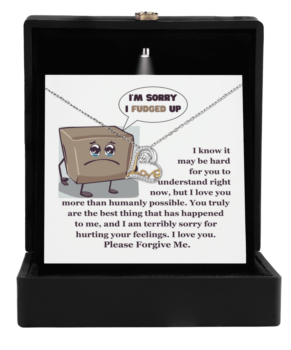 Apology Gift for Girlfriend, Wife, Soulmate - Sorry, The Best Thing - Love Dancing Heart Pendant Necklace - Mallard Moon Gift Shop
