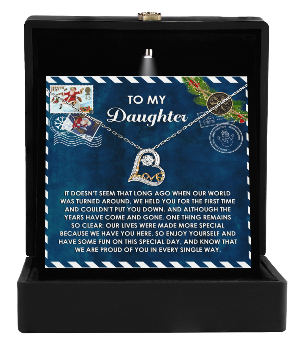 Daughter Gift - Have You Here - Love Dancing Heart Pendant Necklace - Mallard Moon Gift Shop