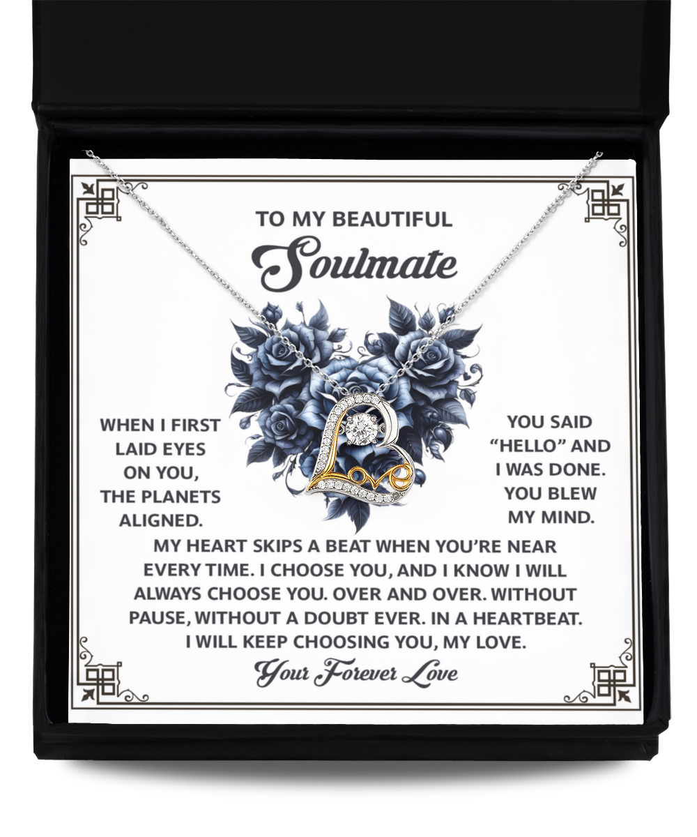 To My Beautiful Soulmate - Love Dancing Heart Necklace – A Romantic Gift to Celebrate Endless Love and Devotion - Mallard Moon Gift Shop