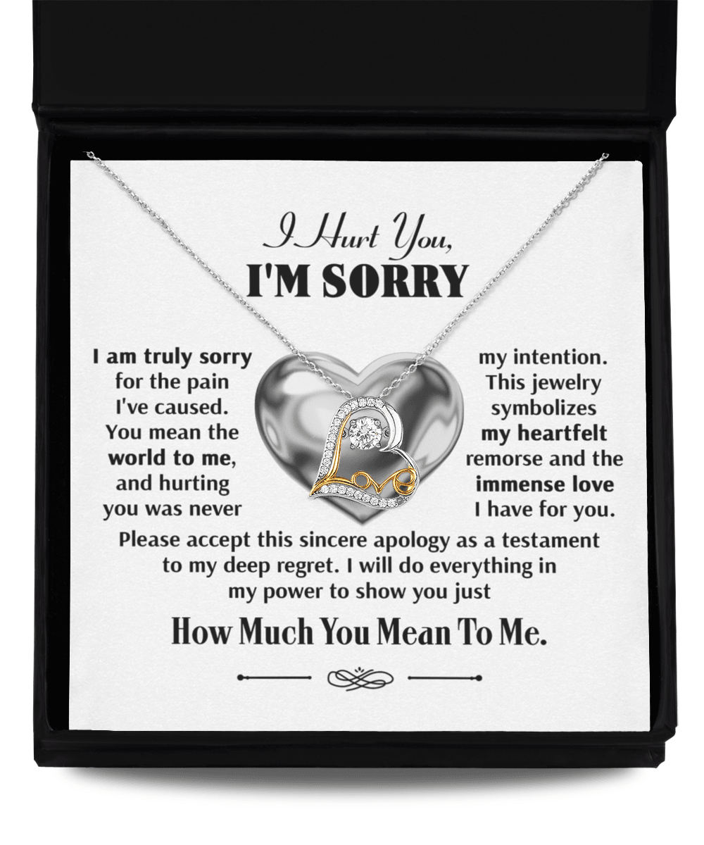 Apology Gift for Girlfriend, Wife, Soulmate - Sorry, Sincere Apology - Love Dancing Heart Pendant Necklace - Mallard Moon Gift Shop
