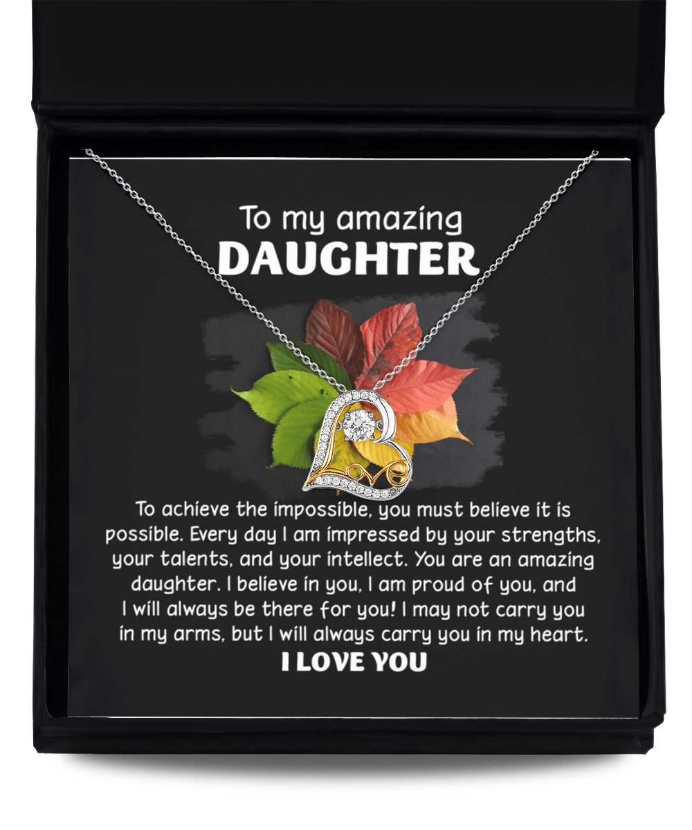 Daughter Birthday, Graduation, Christmas Gift - It Is Possible - Love Dancing Heart Pendant Necklace - Mallard Moon Gift Shop