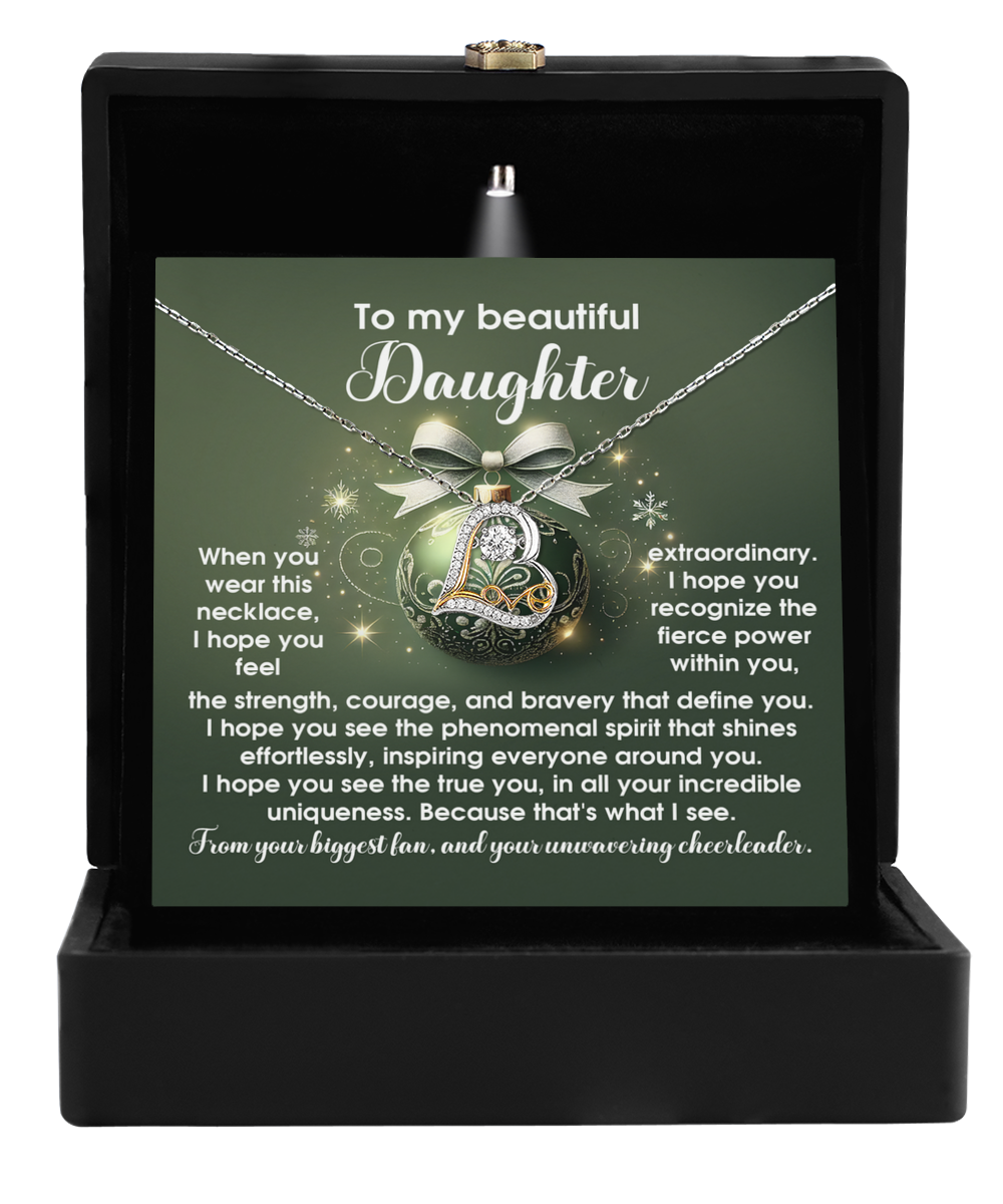 Gift for Daughter - Incredible Uniqueness - Love Dancing Heart Pendant Necklace - Mallard Moon Gift Shop
