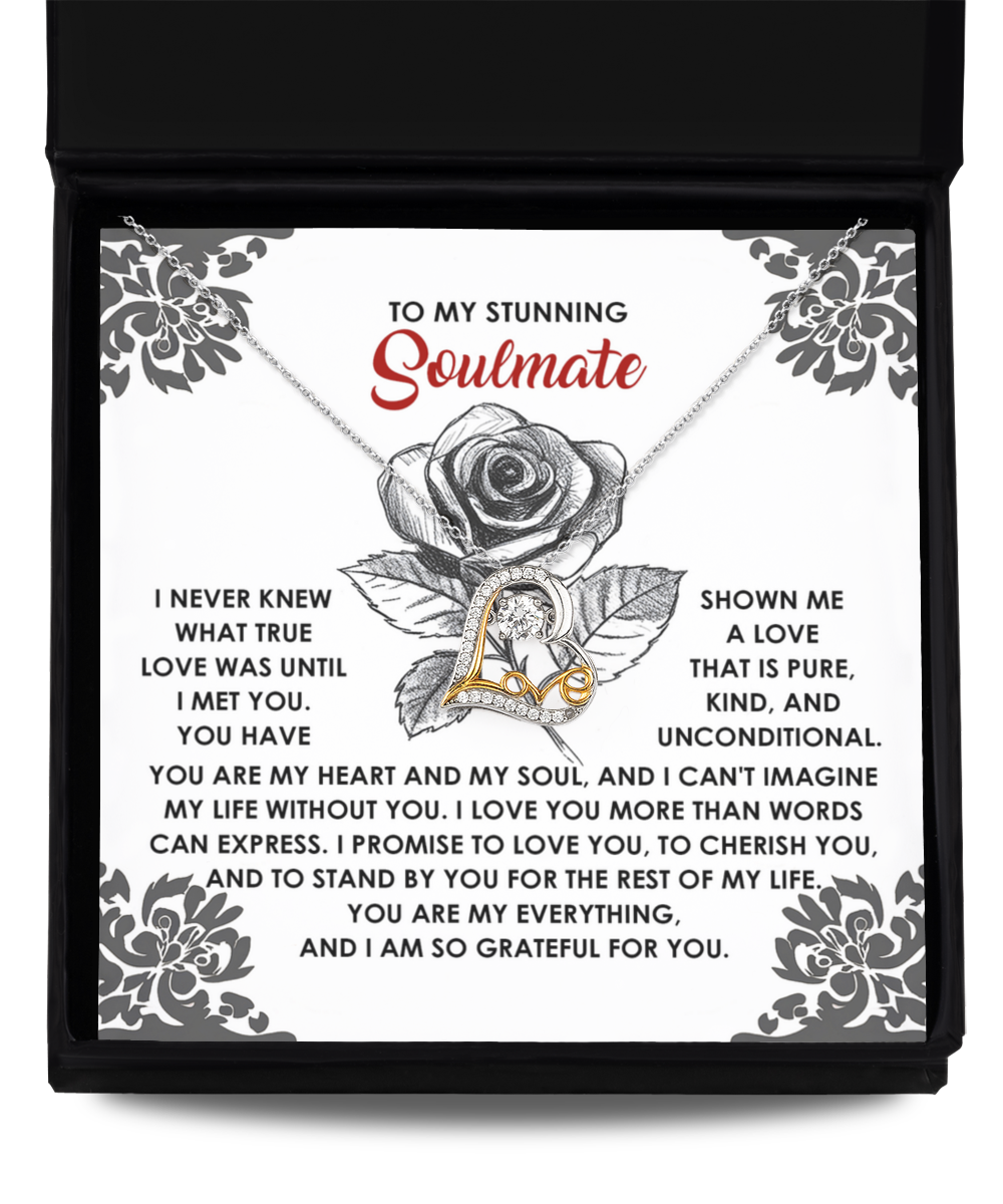 To My Stunning Soulmate - Love Dancing Heart Necklace – A Romantic Gift to Cherish and Celebrate Unconditional Love - Mallard Moon Gift Shop