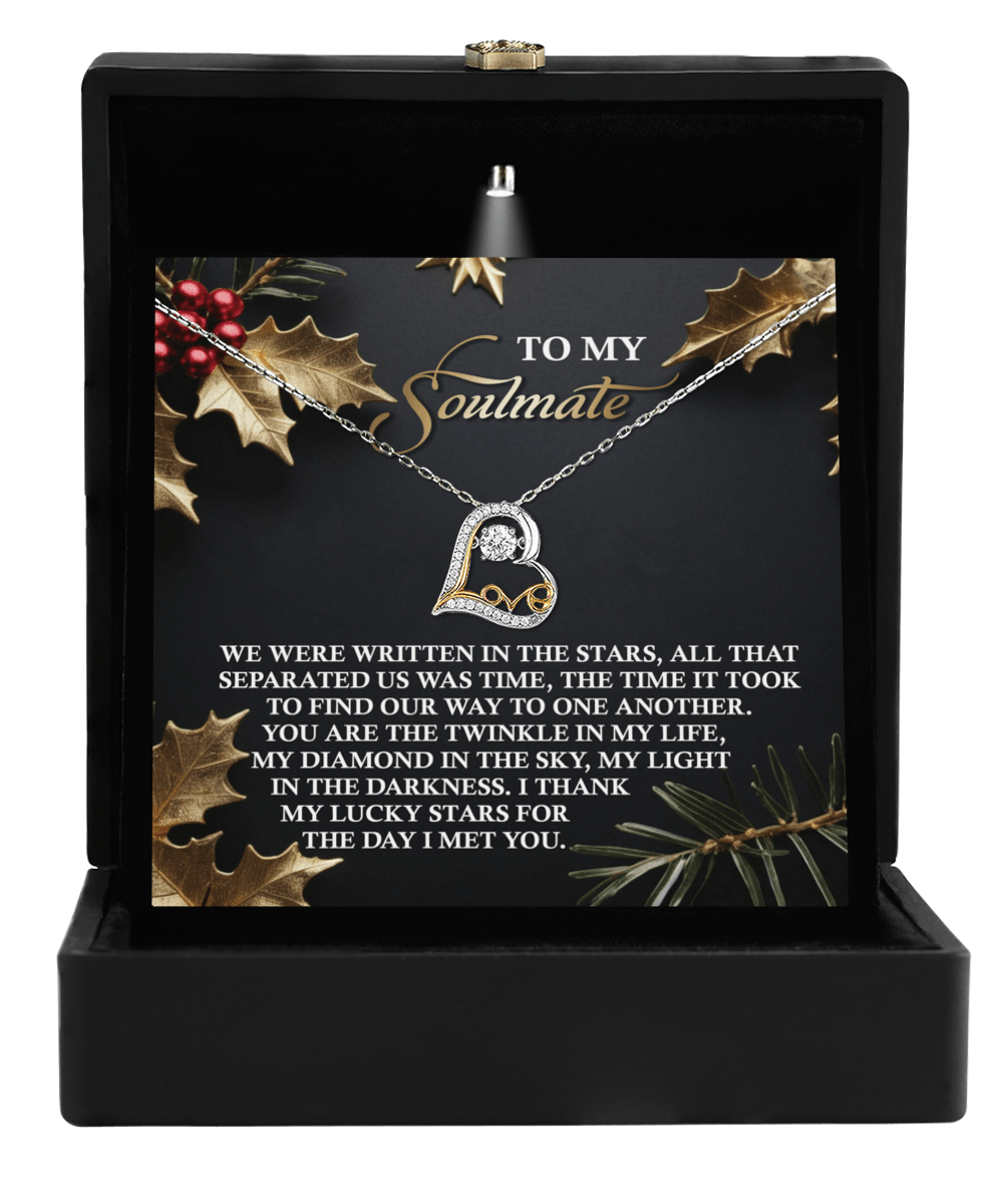 To My Soulmate - We Were Written In The Stars Romantic Christmas Anniversary Heart Pendant Necklace for Wife Girlfriend Jewelry - Mallard Moon Gift Shop