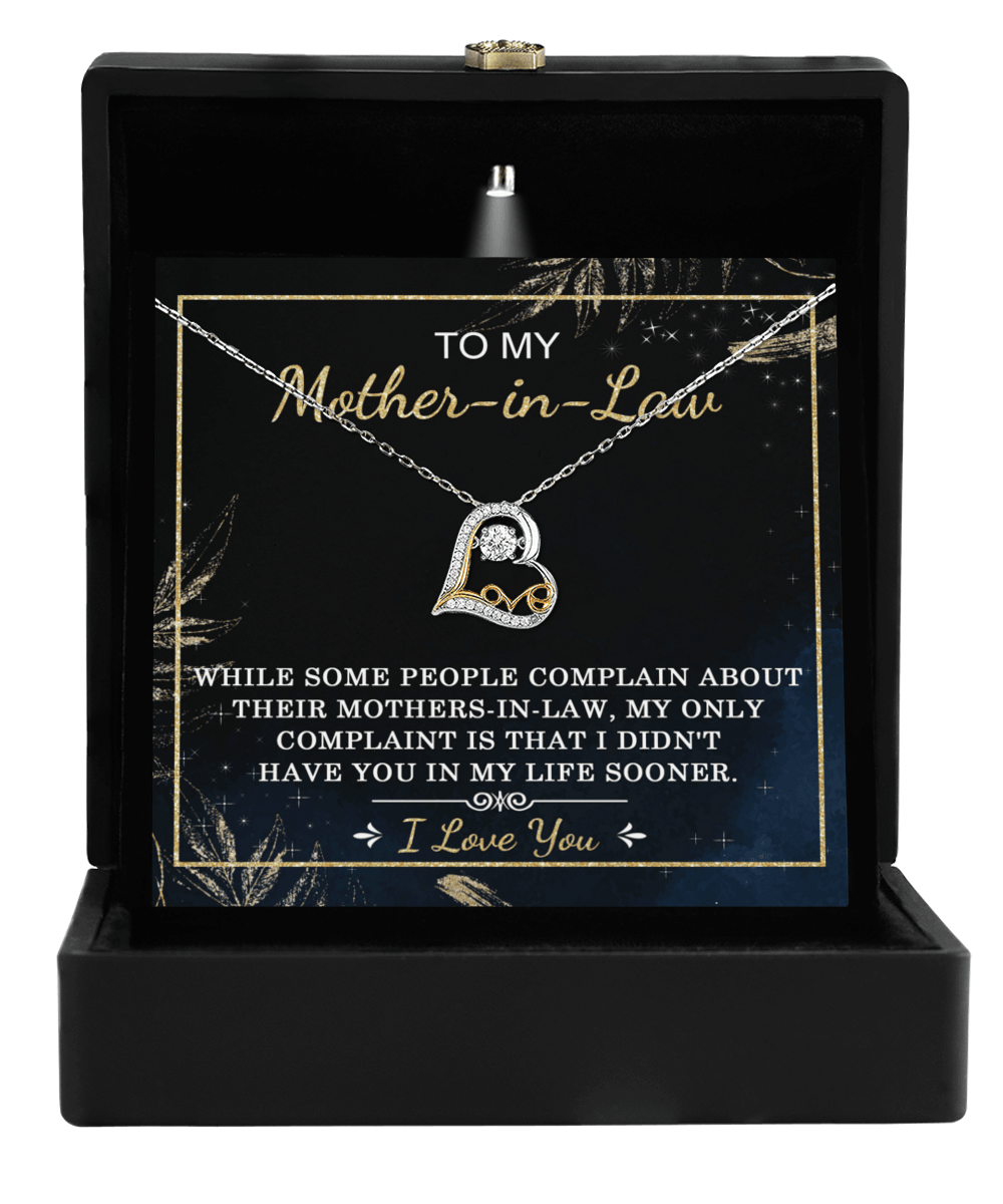 Gift for Mother-in-Law I Wish You Were In My Life Sooner Dancing Heart Pendant Necklace - Mallard Moon Gift Shop