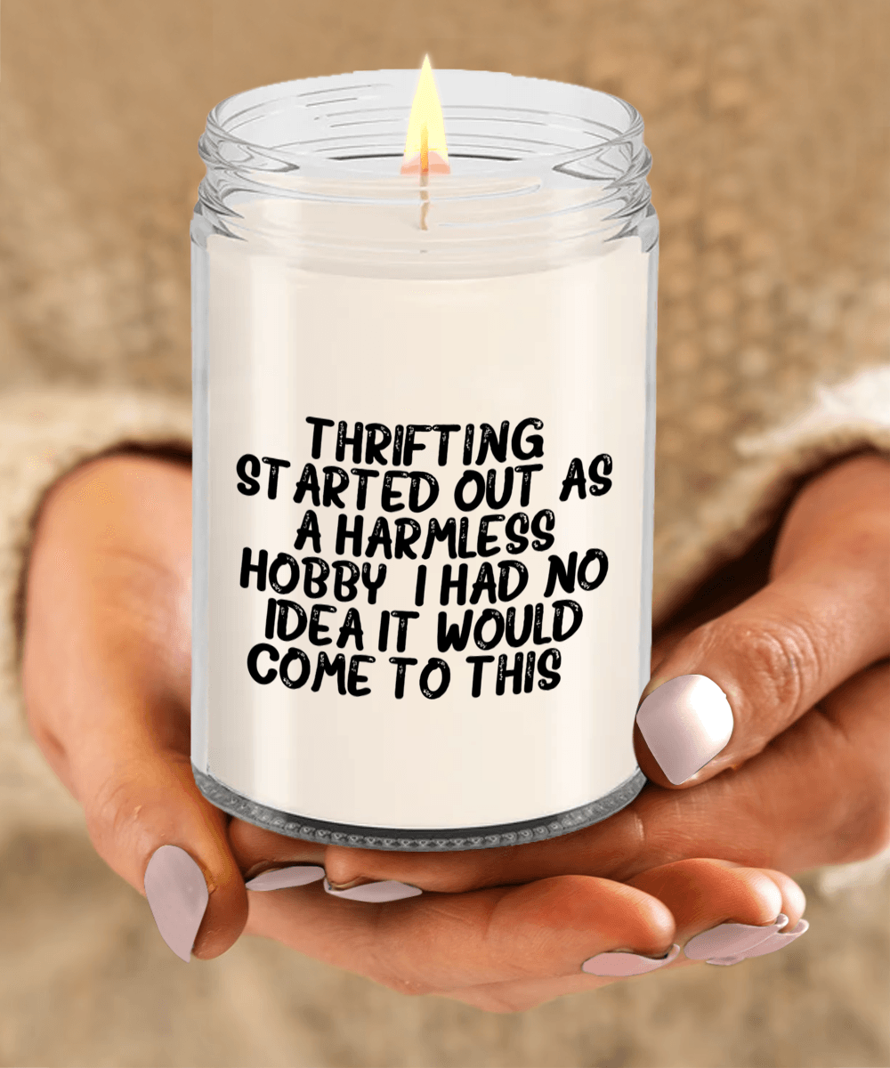 Thrifting Delight, Gifts for Friends, Thrifting Enthusiasts, Birthday, Holidays, Special Occasions, Quote Inspired Scented Soy Candle - Mallard Moon Gift Shop