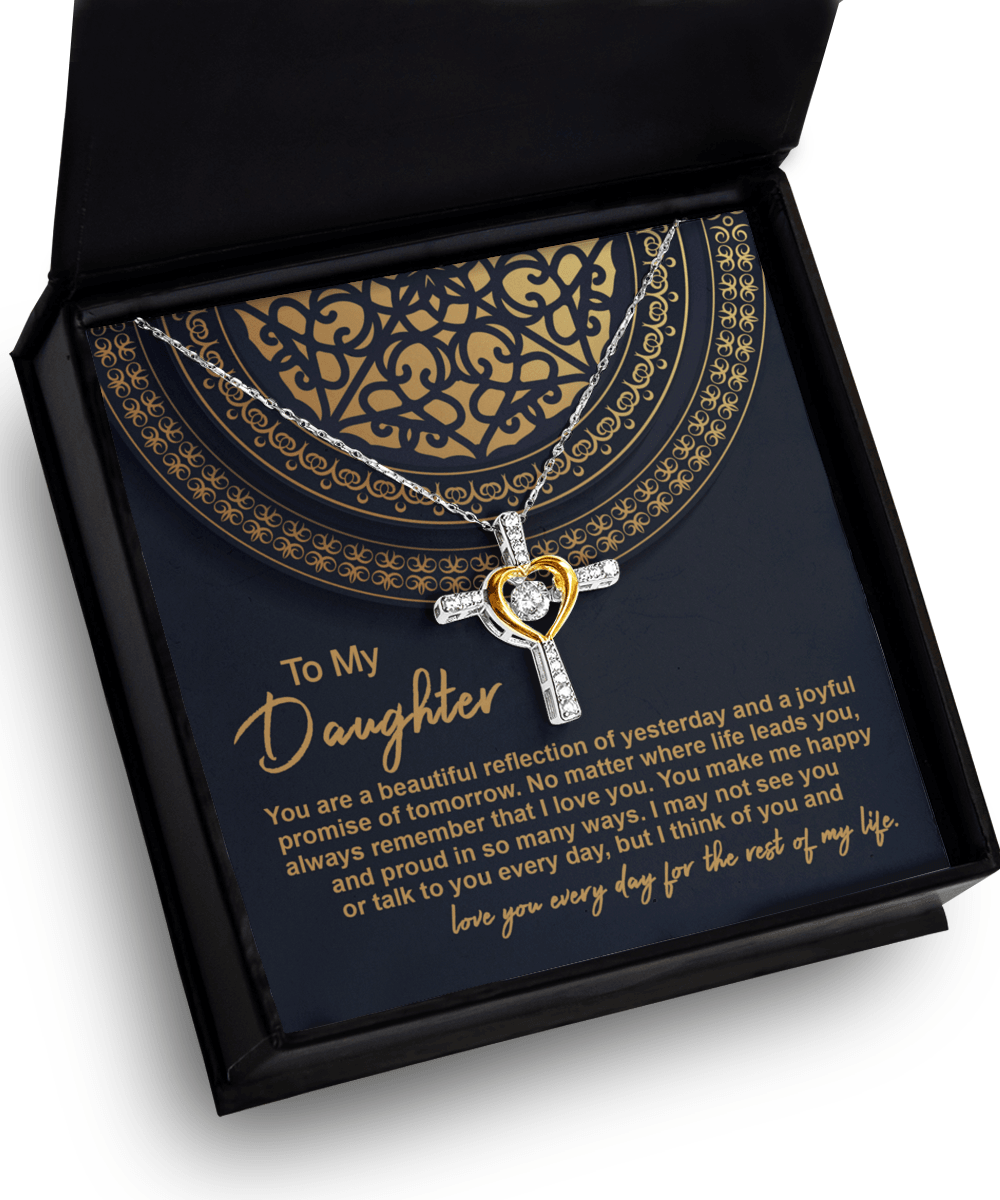 Daughter Gift for Birthday, Christmas, Graduation Beautiful Reflection Cross Pendant Necklace - Mallard Moon Gift Shop