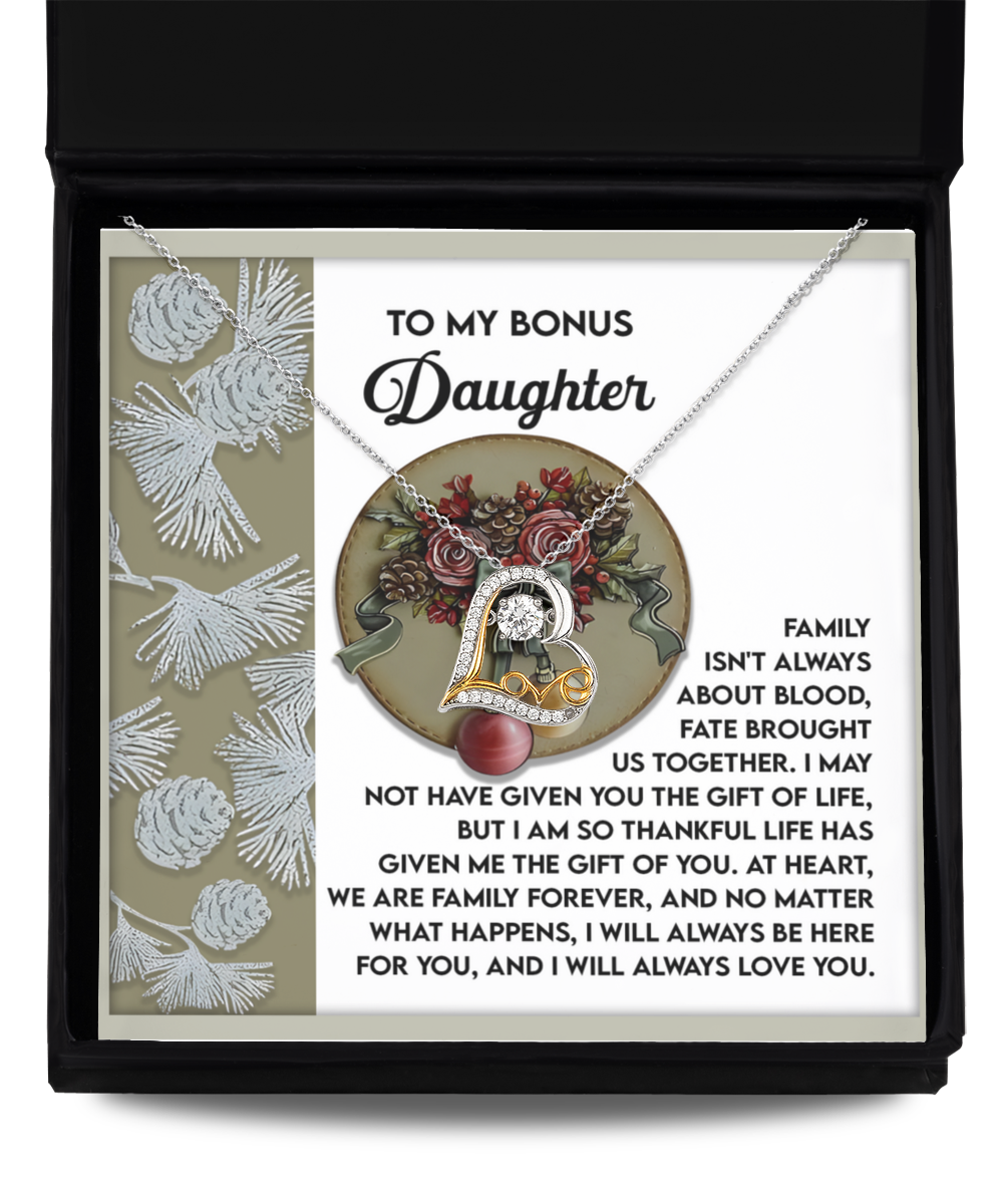 Gift for Bonus Daughter - Gift Of You - Love Dancing Heart Pendant Necklace - Mallard Moon Gift Shop