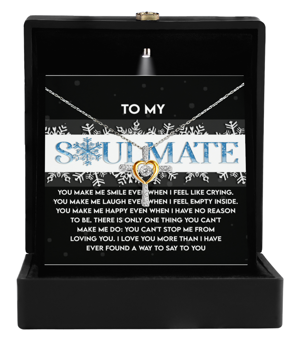 Soulmate, Wife, Girlfriend Romantic Gift - Loving You - Dancing Cross Pendant Necklace - Mallard Moon Gift Shop