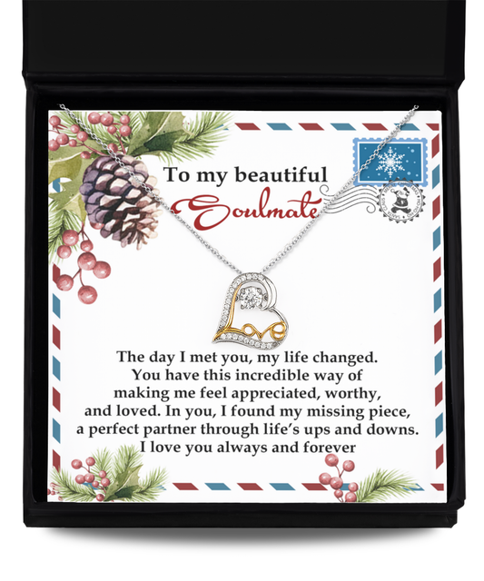 Gift for Soulmate - Perfect Partner - Love Dancing Heart Pendant Necklace - Mallard Moon Gift Shop