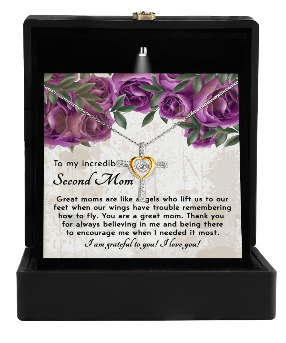 Bonus Mom Gift I am Grateful For You Cross Pendant Necklace - Mallard Moon Gift Shop