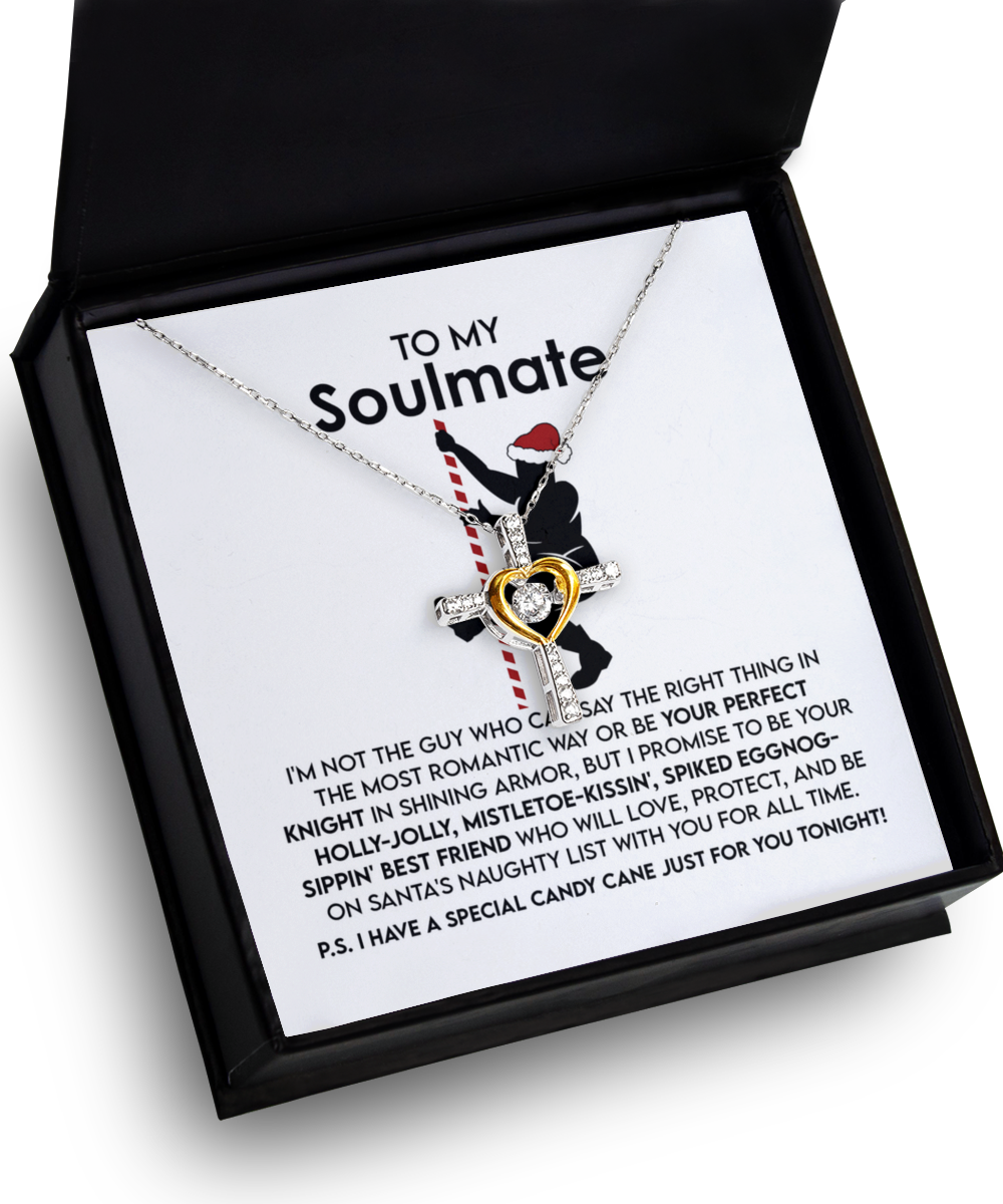 Soulmate, Wife, Girlfriend Romantic Gift - For All Time - Dancing Cross Pendant Necklace - Mallard Moon Gift Shop