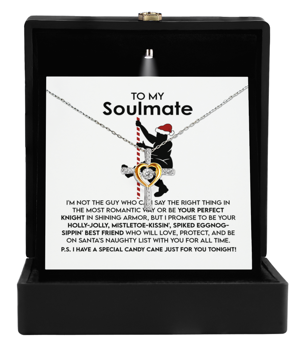 Soulmate, Wife, Girlfriend Romantic Gift - For All Time - Dancing Cross Pendant Necklace - Mallard Moon Gift Shop