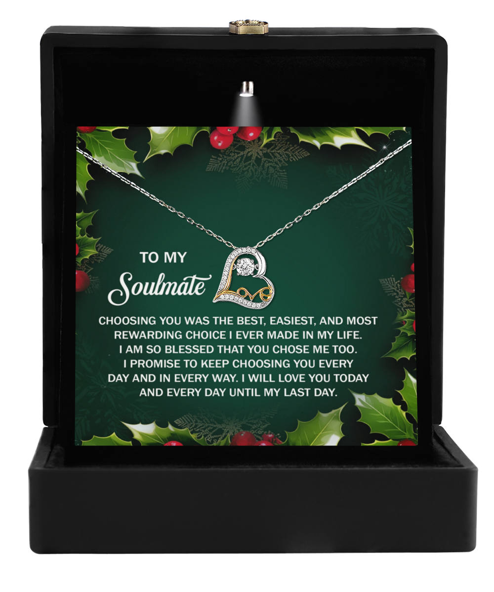 Gift for Soulmate, Girlfriend, Wife - Choose Me Too - Love Dancing Heart Pendant Necklace - Mallard Moon Gift Shop