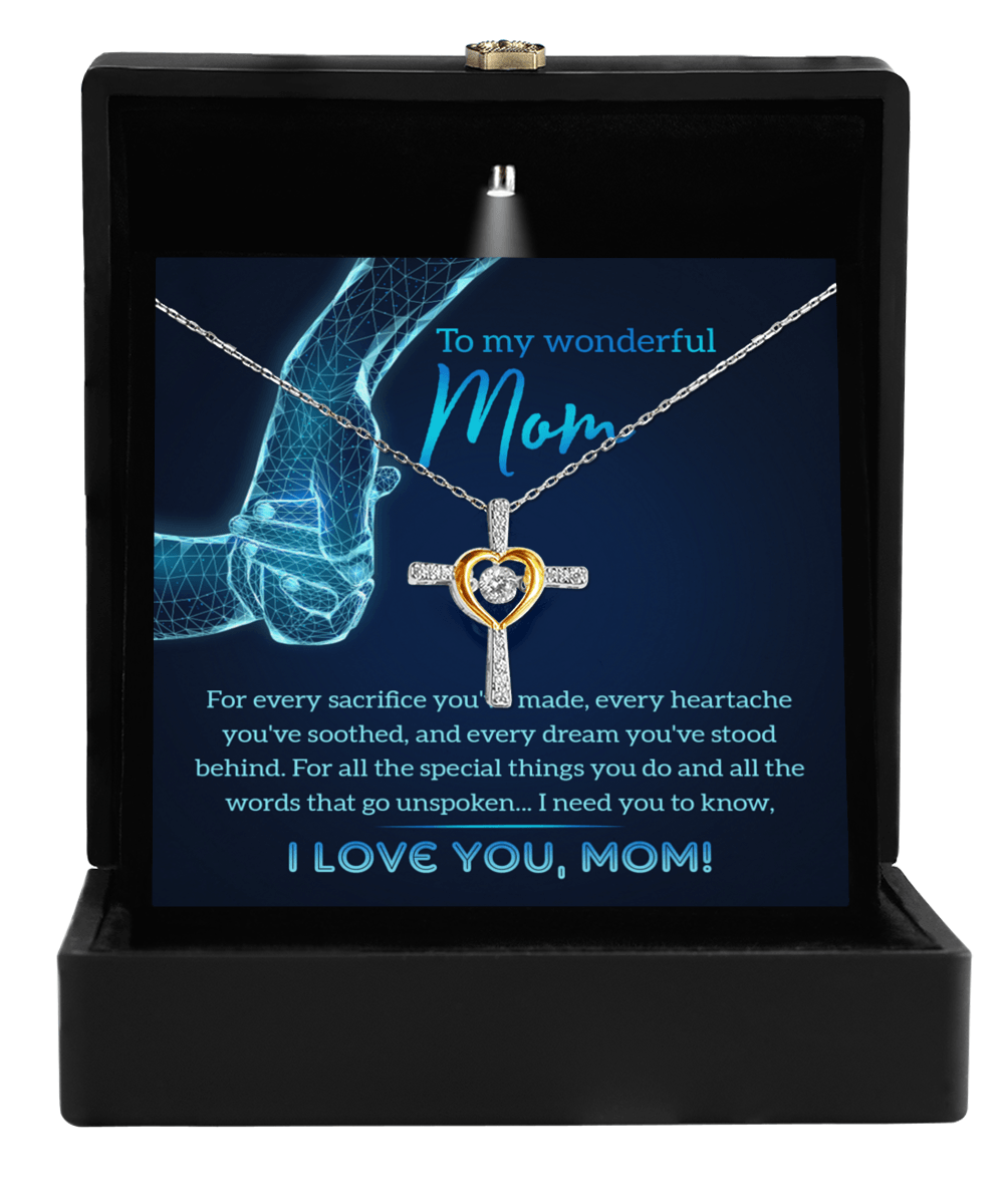 Gift for Mom You Stood Behind My Dreams Cross Pendant Necklace - Mallard Moon Gift Shop