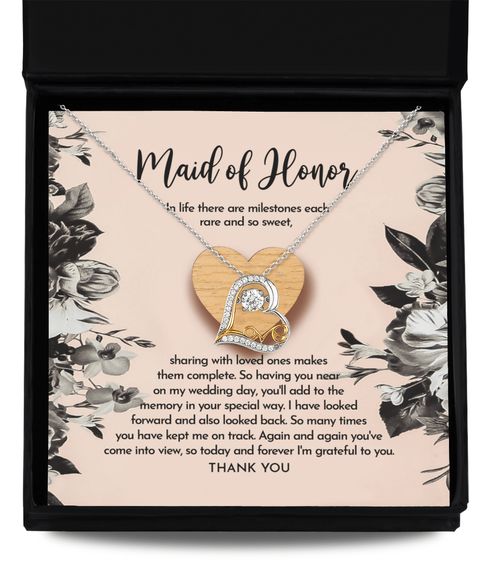 Maid of Honor Wedding Day Gift - My Wedding Day - Love Dancing Heart Pendant Necklace - Mallard Moon Gift Shop
