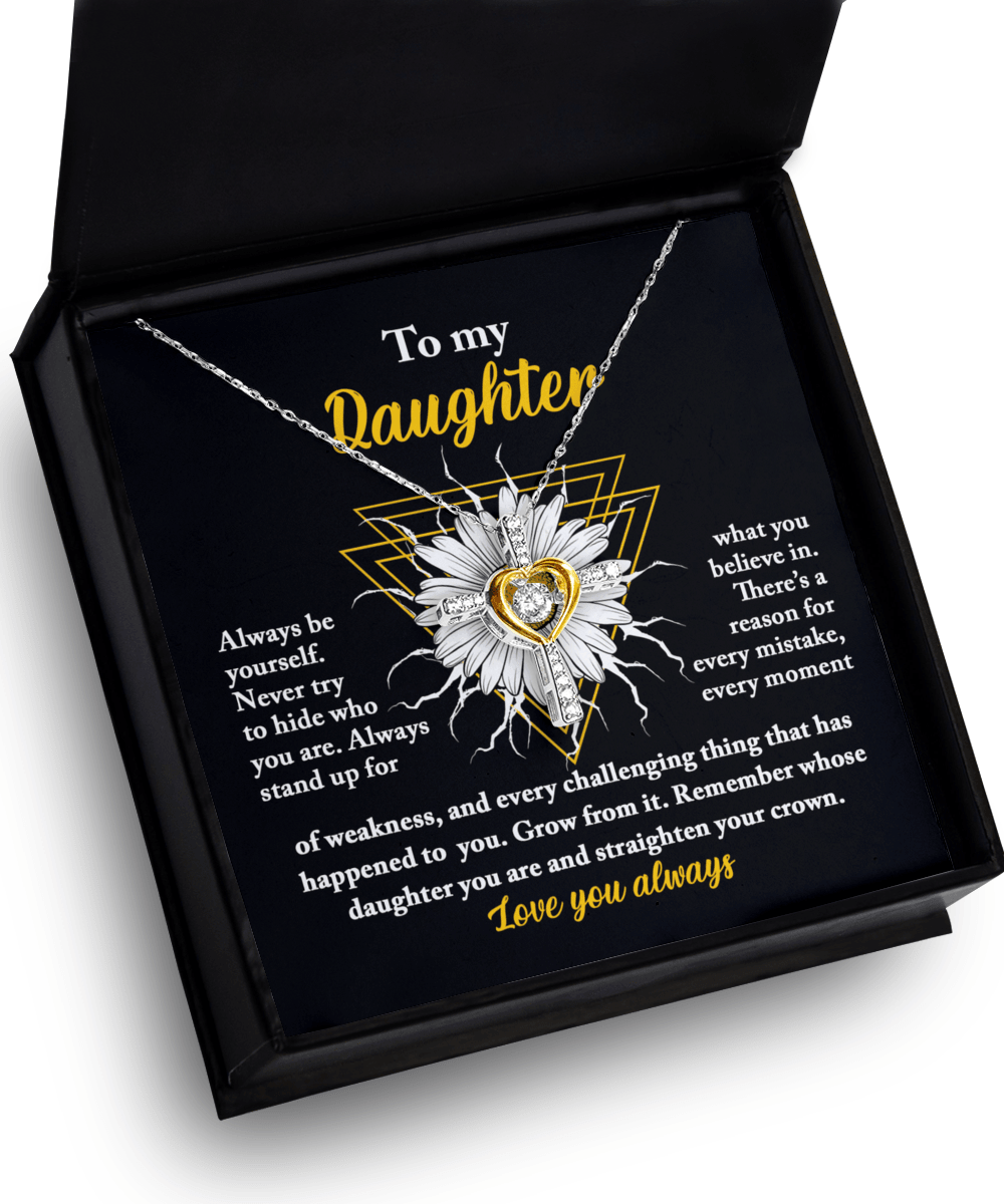 Daughter Gift for Birthday, Christmas Graduation - Be Yourself - Love Dancing Cross Pendant Necklace - Mallard Moon Gift Shop
