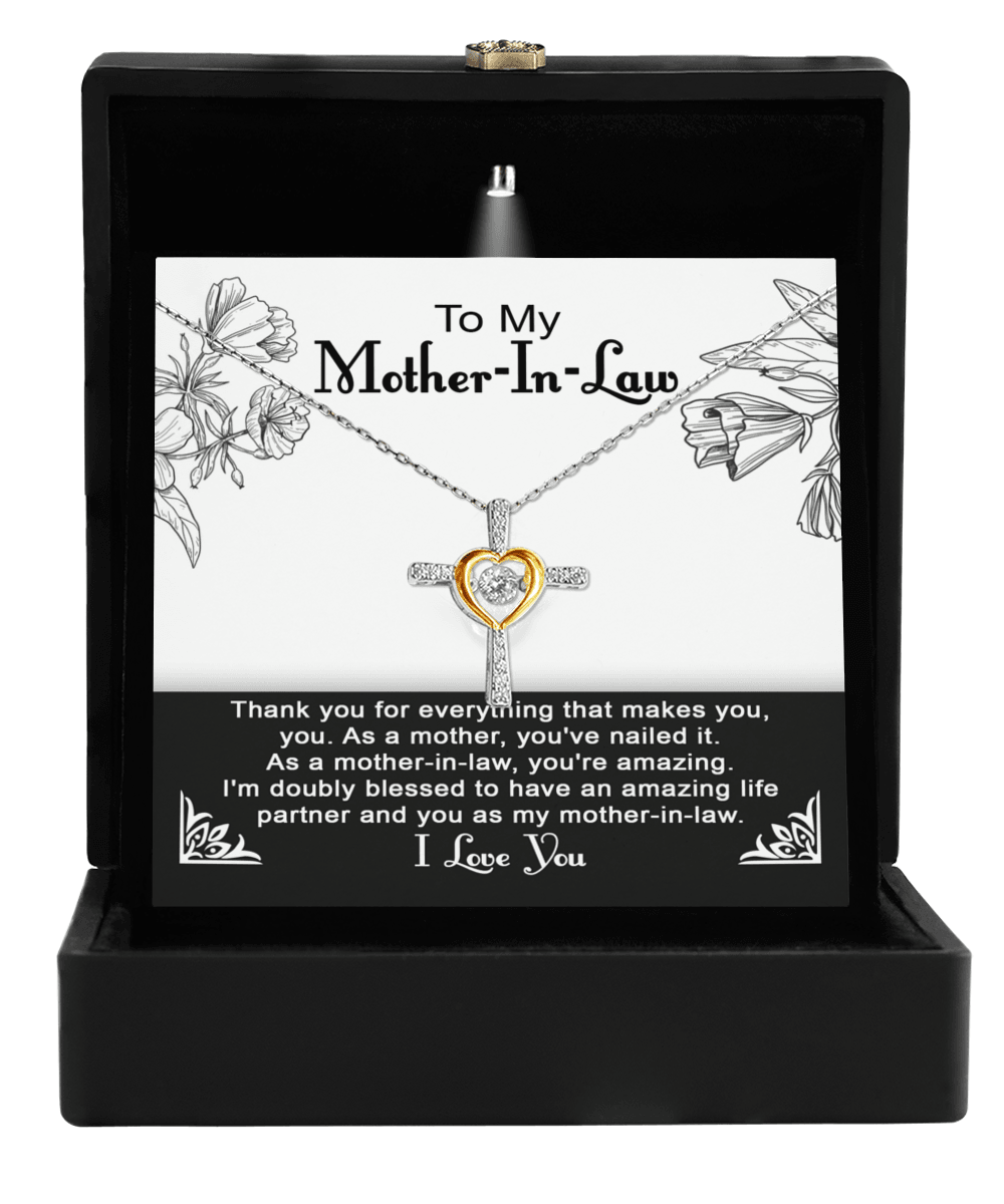 To My Mother-in-Law You Nailed It as a Mother Cross Pendant Necklace - Mallard Moon Gift Shop