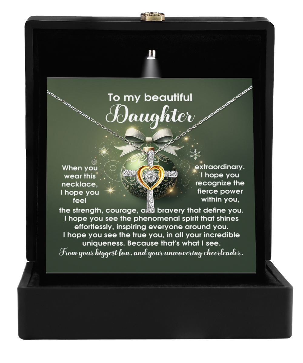 Daughter Heartfelt Gift- Incredible Uniqueness -Dancing Cross Pendant Necklace - Mallard Moon Gift Shop