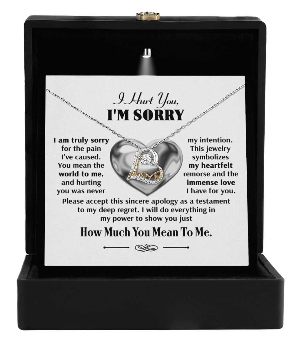 Apology Gift for Girlfriend, Wife, Soulmate - Sorry, Sincere Apology - Love Dancing Heart Pendant Necklace - Mallard Moon Gift Shop