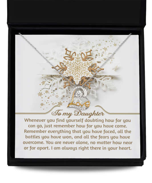 Gift for Daughter - You Are Never Alone - Dancing Heart Pendant Necklace - Mallard Moon Gift Shop