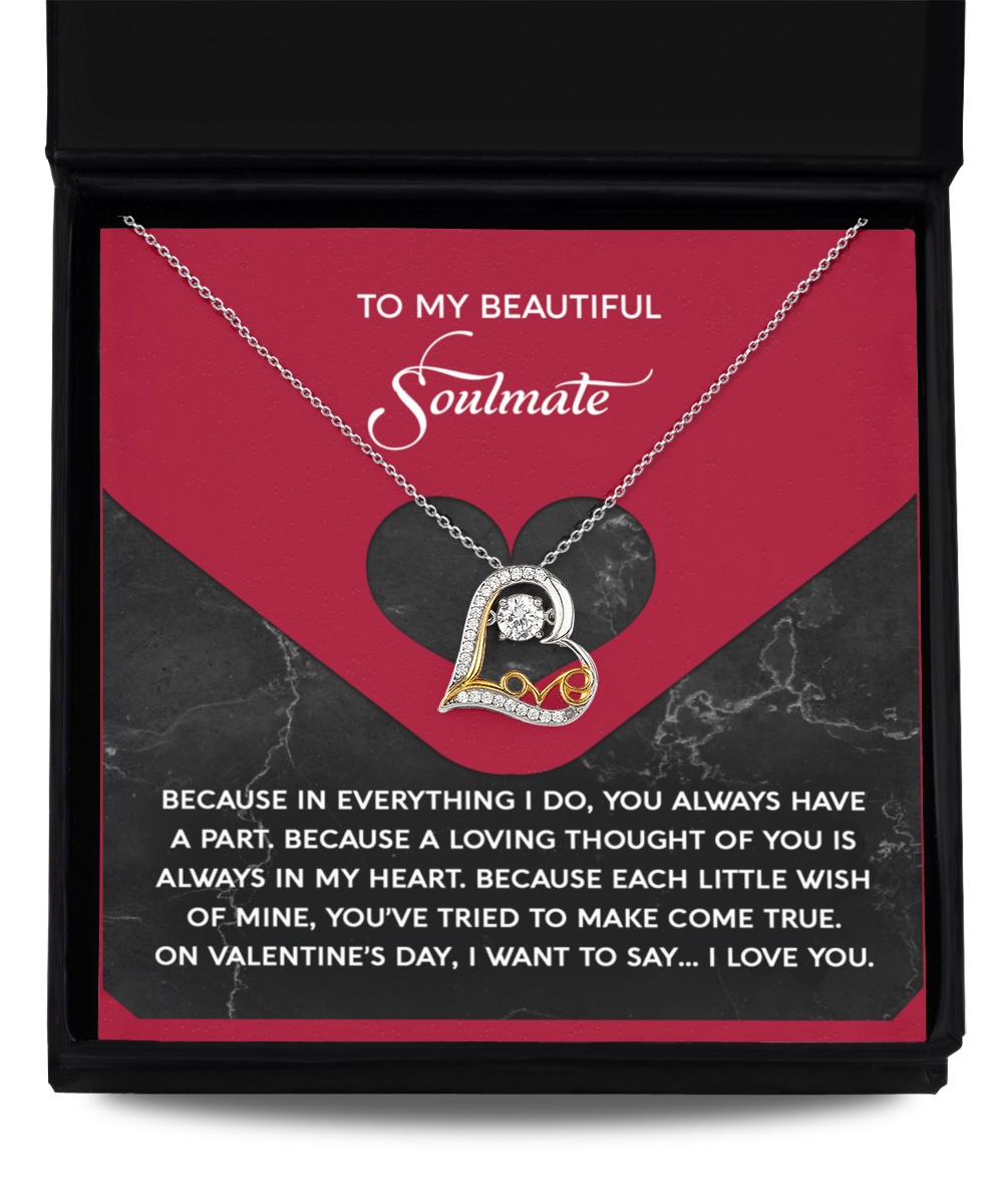 To My Beautiful Soulmate - Love Dancing Heart Necklace – A Romantic Valentine’s Day Gift Full of Love and Gratitude - Mallard Moon Gift Shop