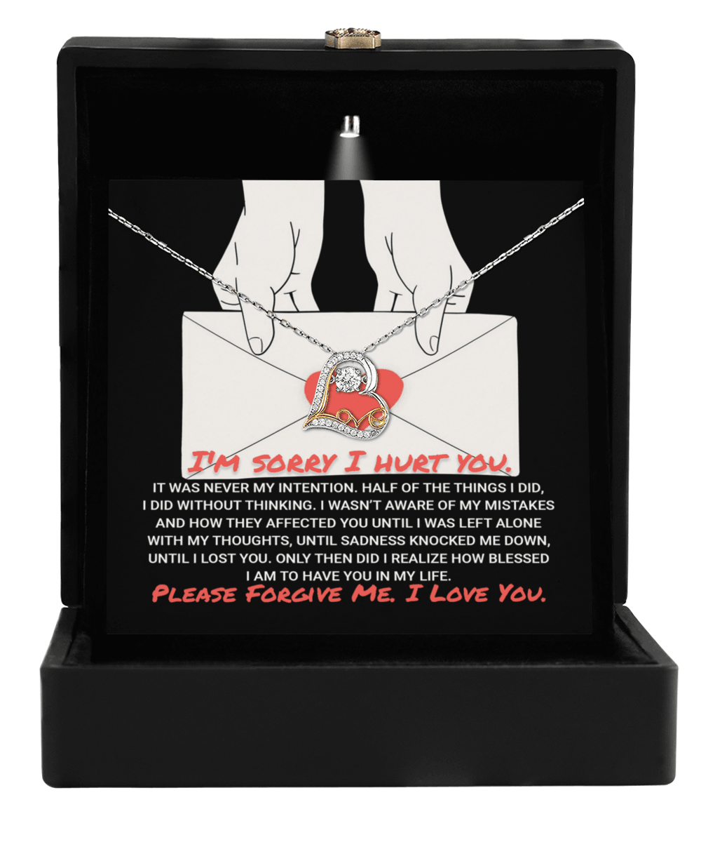 Apology Gift for Girlfriend, Wife, Soulmate - Sorry, Without Thinking - Love Dancing Heart Pendant Necklace - Mallard Moon Gift Shop