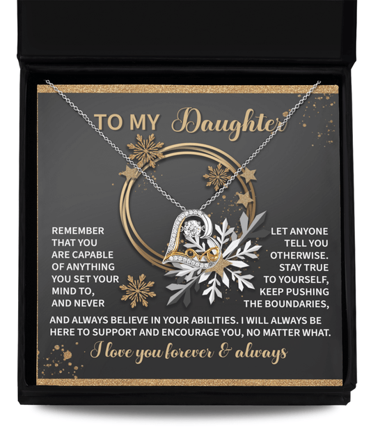 To My Daughter - Set Your Mind Love Dancing Heart Pendant Necklace - Mallard Moon Gift Shop