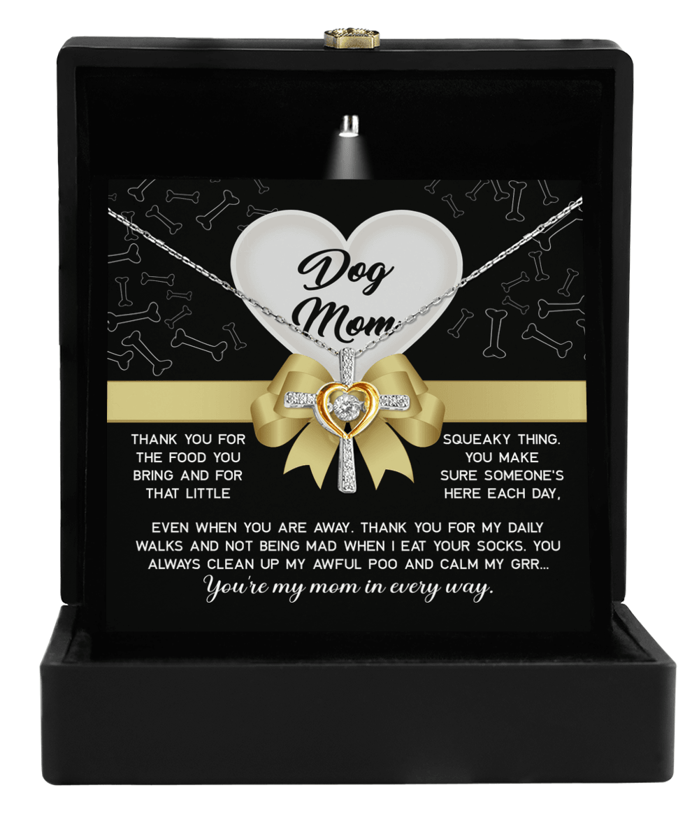 Dear Dog Mom Thank You For That Squeaky Thing Cross Pendant Necklace - Mallard Moon Gift Shop